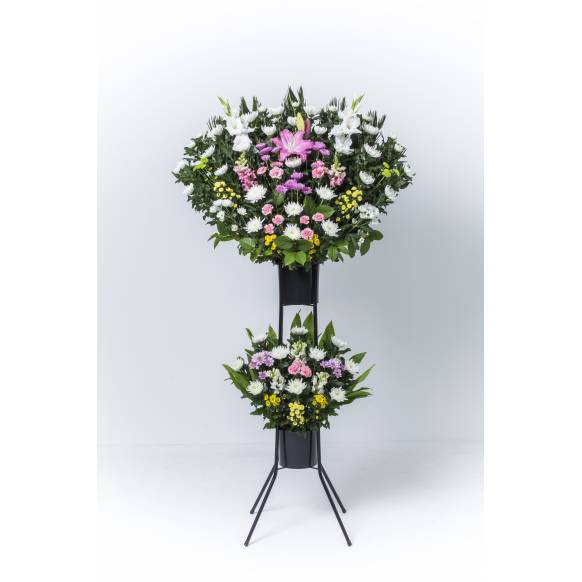 葬儀用スタンド花 ２段飾り